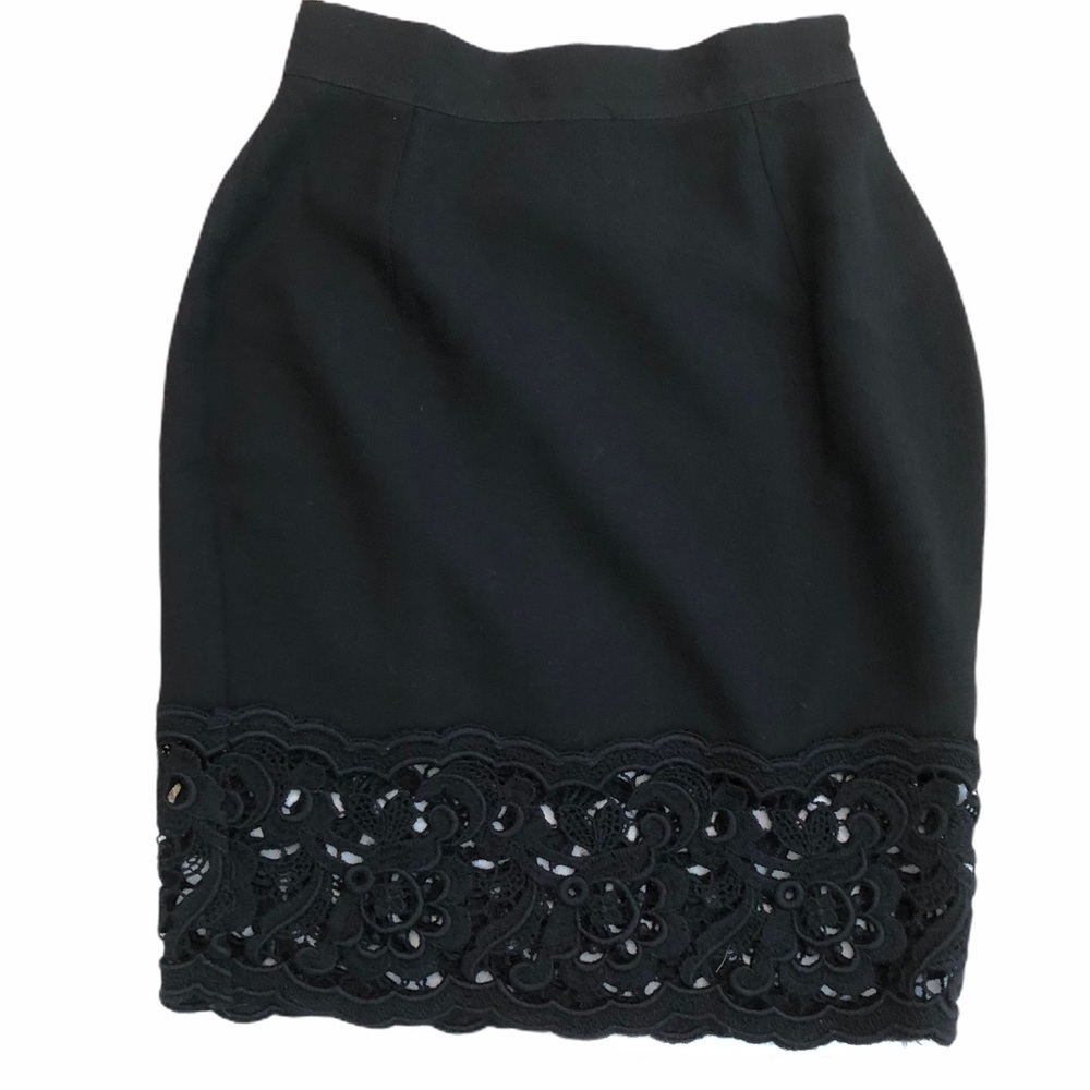 Vintage Wallis Exclusive Sz 8 Lace Border Skirt